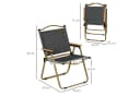 Outsunny Campingstuhl 2er Set faltbar Dunkelgrau Oxfordstoff Bild 3