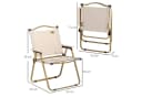 Outsunny Campingstuhl 2er Set Klappbar Khaki Stahl Bild 3