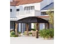 Outsunny Gartenpavillon 4x3m mit Hardtop, Moskitonetz & Seitenteilen, Braun Bild 1