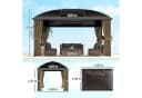 Outsunny Gartenpavillon 4x3m mit Hardtop, Moskitonetz & Seitenteilen, Braun Bild 3