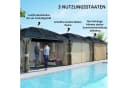 Outsunny Gartenpavillon 4x3m mit Hardtop, Moskitonetz & Seitenteilen, Braun Bild 4
