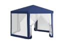 Outsunny Sechseckiger Pavillon Blau wasserabweisend mit Moskitonetz Bild 1