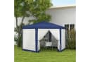 Outsunny Sechseckiger Pavillon Blau wasserabweisend mit Moskitonetz Bild 2