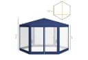 Outsunny Sechseckiger Pavillon Blau wasserabweisend mit Moskitonetz Bild 3