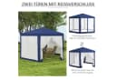 Outsunny Sechseckiger Pavillon Blau wasserabweisend mit Moskitonetz Bild 5