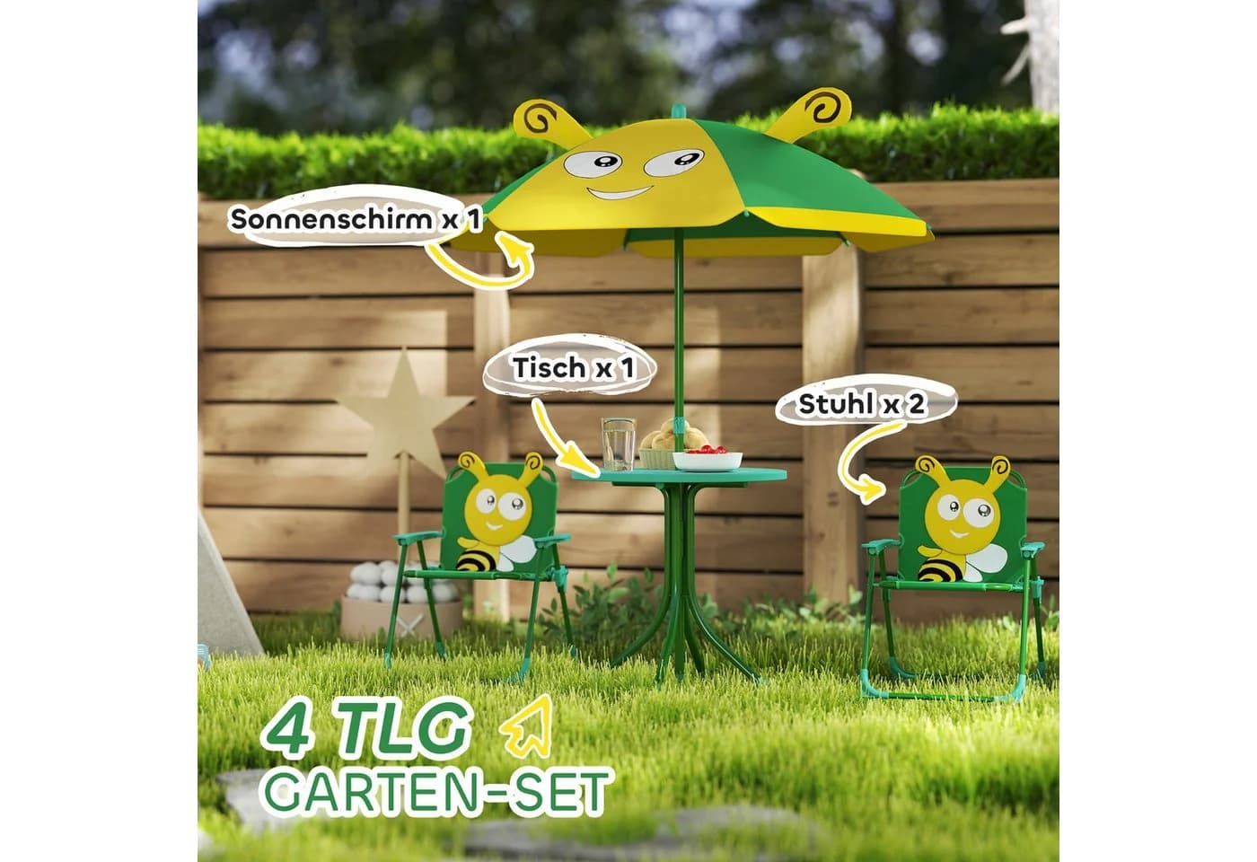 AIYAPLAY Garten-Kindersitzgruppe Bienen-Muster 2-5 Jahre Kinder - Bild 4