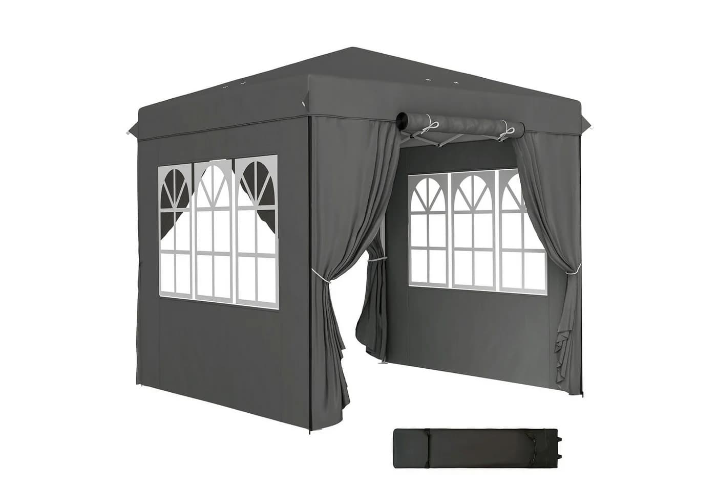 Outsunny Faltpavillon 2,5x2,5m UV-Schutz 50+ Dunkelgrau