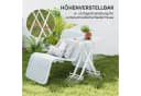 Outsunny Gartentisch höhenverstellbar, klappbar, Kunststoff, weiß Bild 5