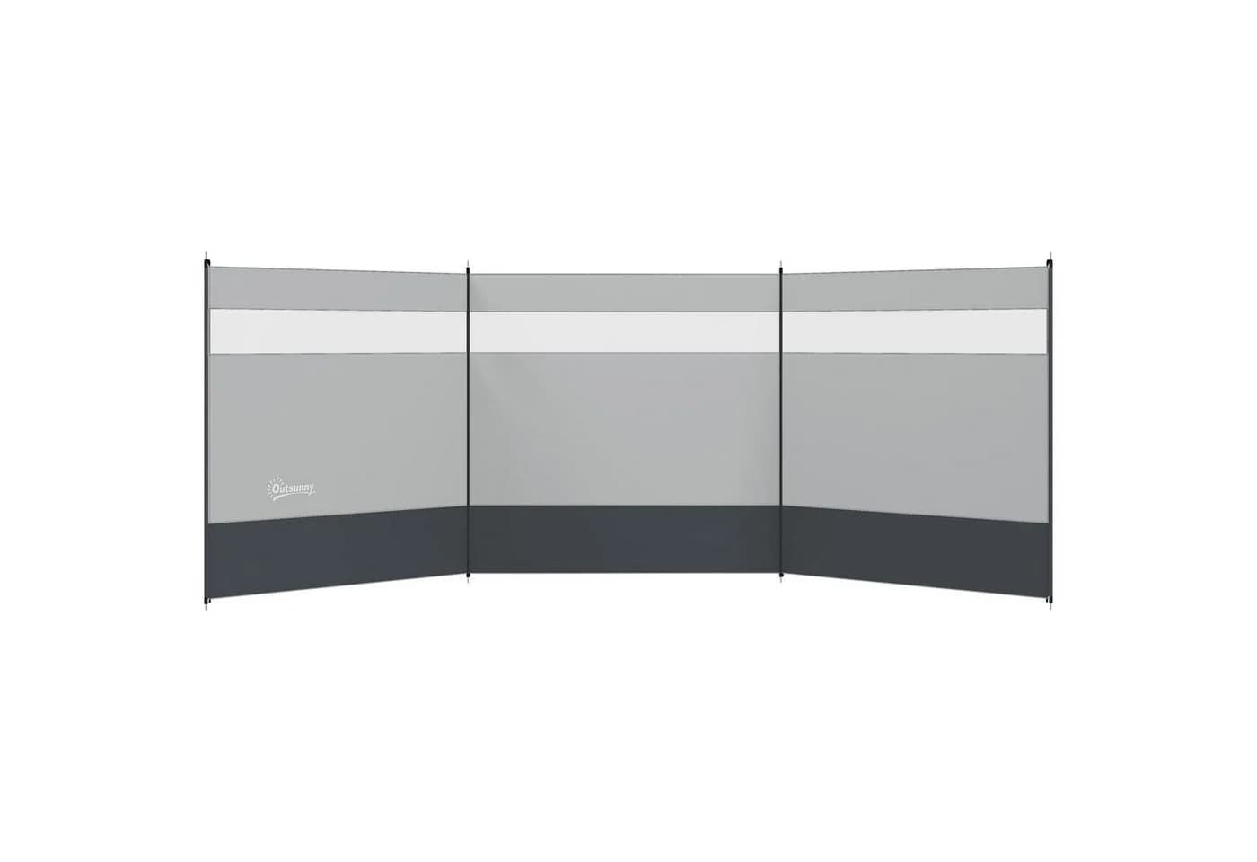 Outsunny Windschutz mit Sichtfenster Grau 440x140 cm