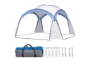 Outsunny Partyzelt 3,5x3,5m Blau/Weiß wasserabweisend Bild 1