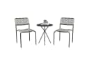 Outsunny Gartenlounge-Set 3-tlg. Grau Polyrattan Stapelbar Bild 1