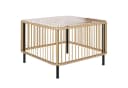 Outsunny Gartentisch Polyrattan Glasplatte Naturholz Bild 1