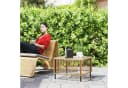 Outsunny Gartentisch Polyrattan Glasplatte Naturholz Bild 2