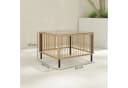 Outsunny Gartentisch Polyrattan Glasplatte Naturholz Bild 3