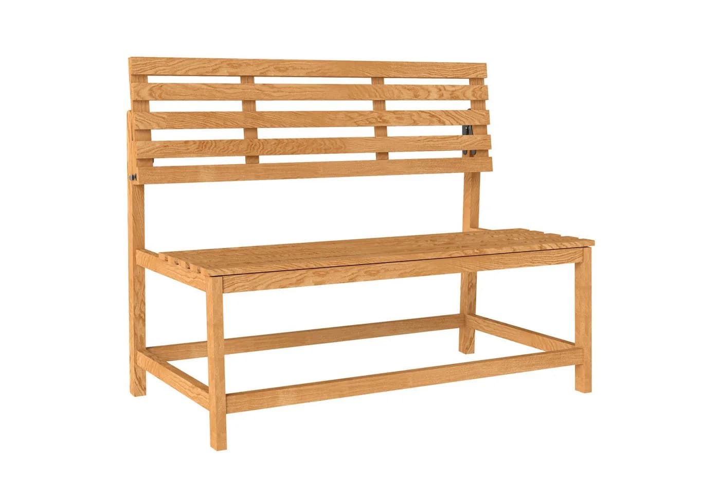 Outsunny Gartenbank 2-Sitzer Teak Umwandelbare Rückenlehnen