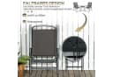 Outsunny Balkonset 3-teilig Braun Metall mit klappbarem Glastisch Bild 4