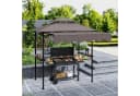 Outsunny Grillpavillon mit Doppelschichtdach und Seitenregalen Bild 2