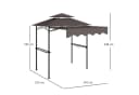 Outsunny Grillpavillon mit Doppelschichtdach und Seitenregalen Bild 3