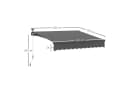 Outsunny Markise mit Handkurbel und Solar-LEDs Grau Bild 3