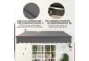 Outsunny Markise mit Handkurbel und Solar-LEDs Grau Bild 5