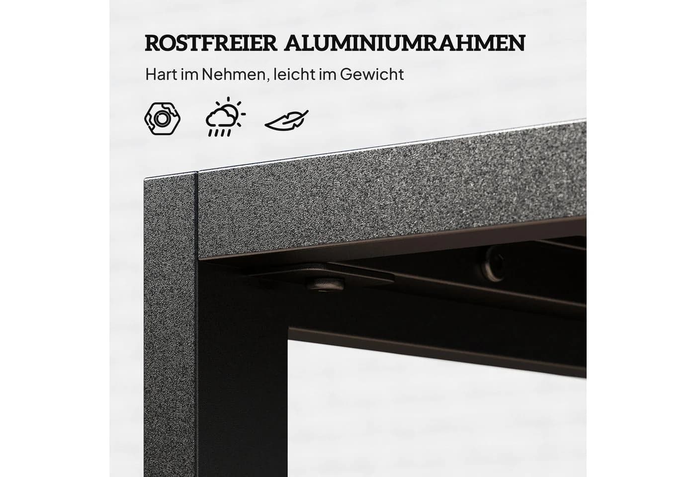 Outsunny Beistelltisch mit Lamellendesign, wetterfest - Bild 5