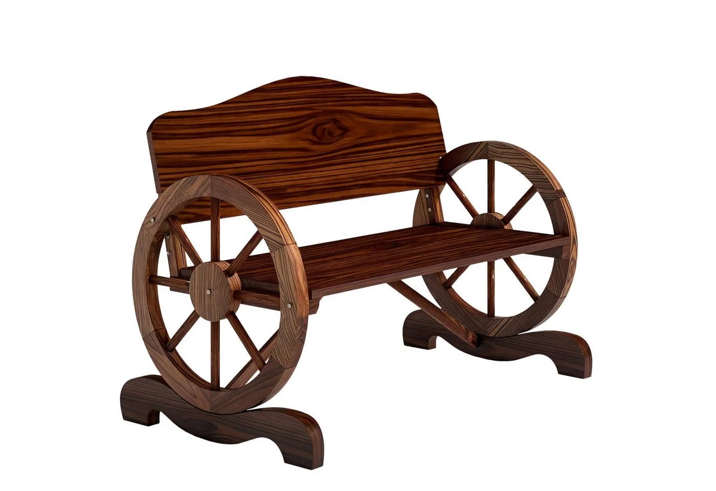 Outsunny Gartenbank 2-Sitzer Holz Verkohlt