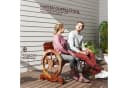 Outsunny Gartenbank 2-Sitzer Holz Verkohlt Bild 4
