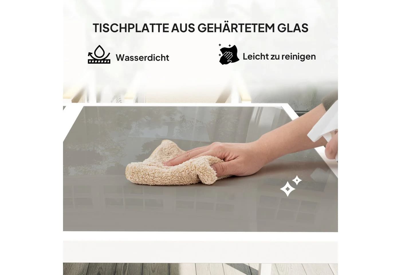 Outsunny Garten-Essgruppe 4 Personen Mehrfarbig - Bild 5