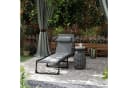 Outsunny Gartenliege mit Seitentasche, Kopfkissen, 5-Fach verstellbare Rückenlehne, Sonnenliege klappbar, Dunkelgrau Bild 2