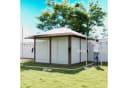 Outsunny Faltpavillon 4x4m mit Netzwänden UV 50+ Beige Bild 3
