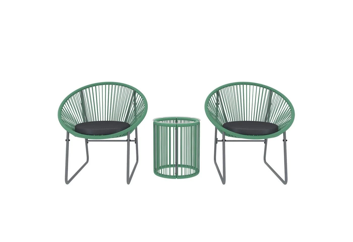 Outsunny Sitzgruppe 3-tlg. Polyrattan Outdoor Lounge