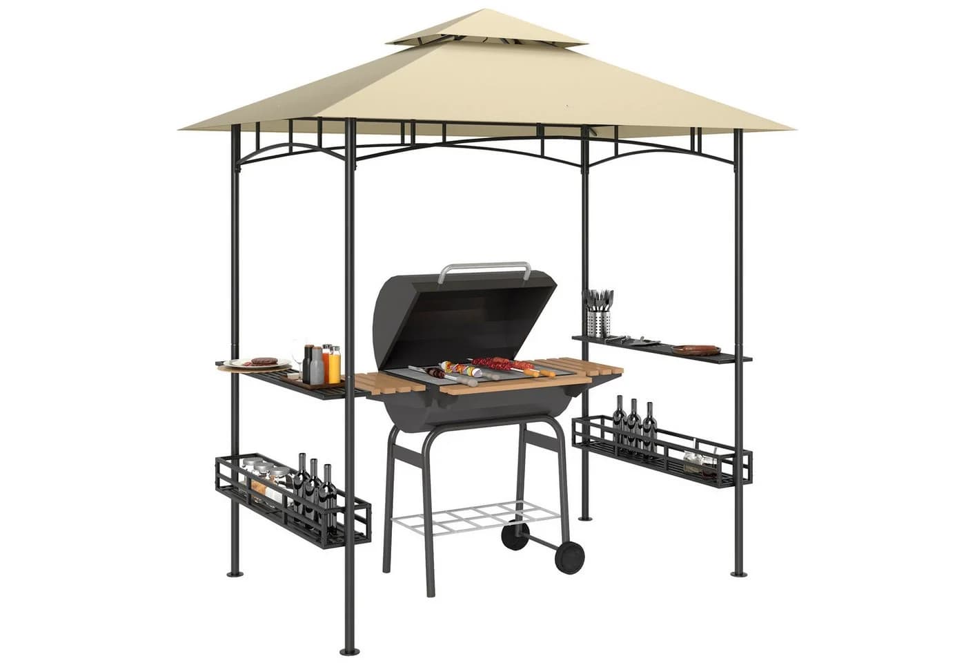 Outsunny Grillpavillon Stahl Polyester