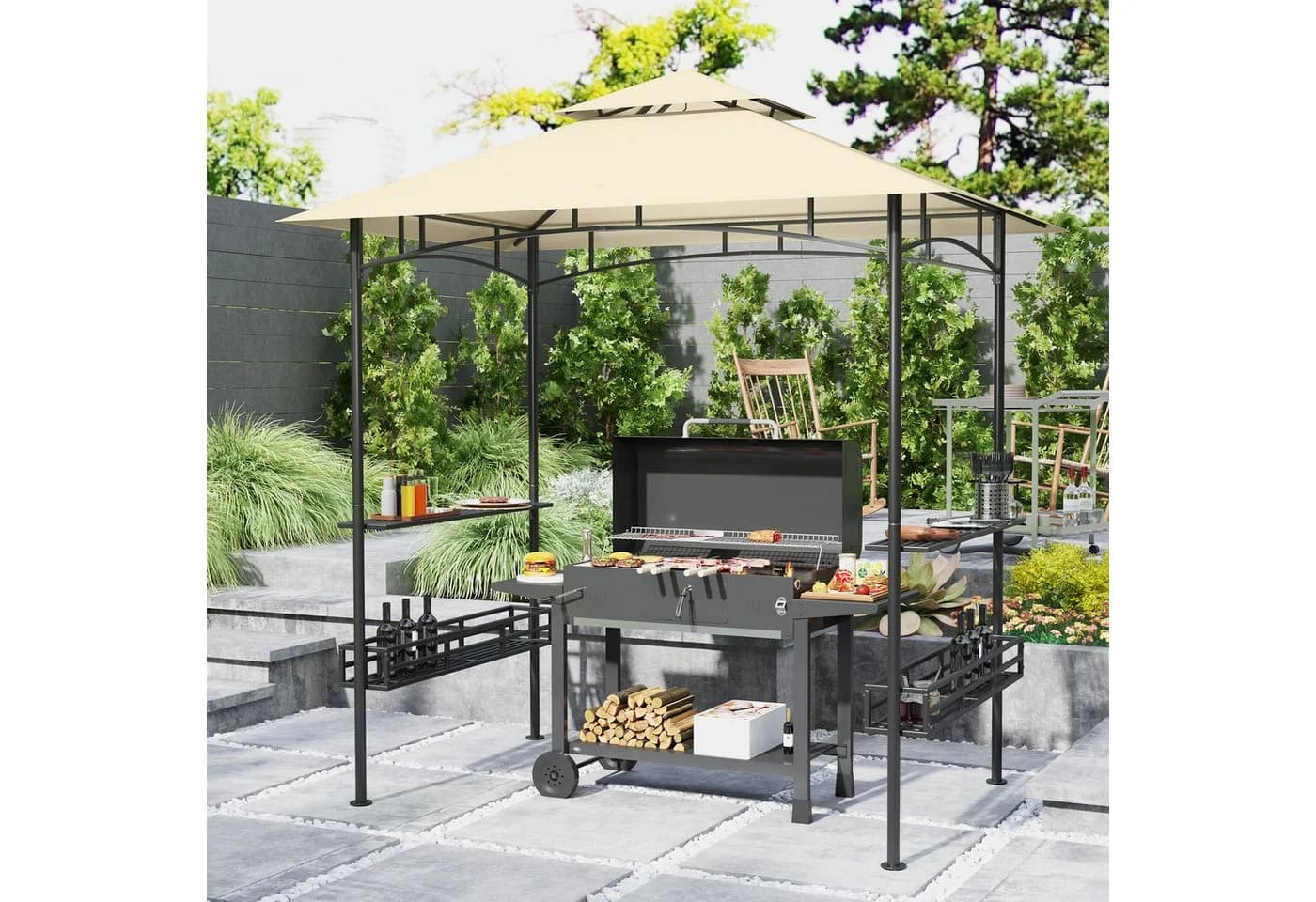 Outsunny Grillpavillon Stahl Polyester - Bild 2