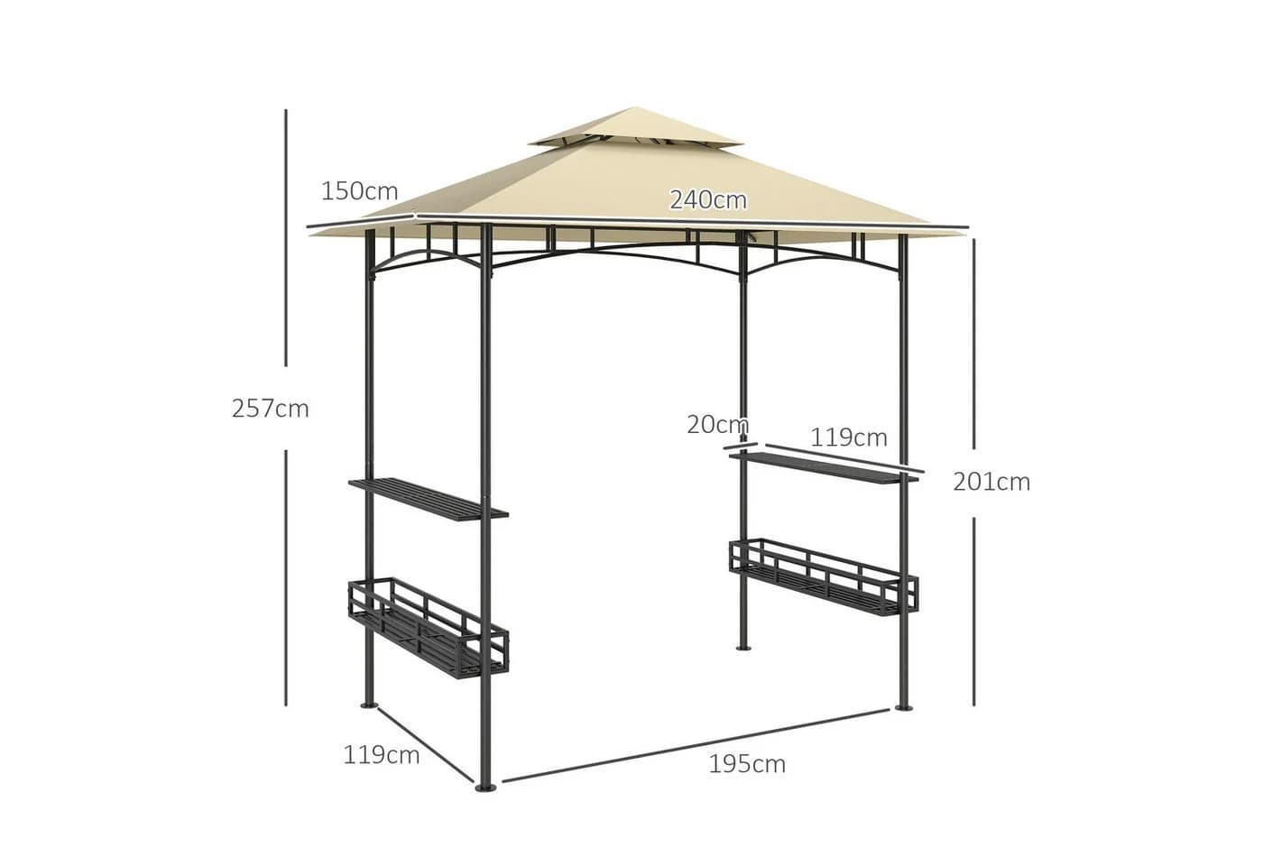 Outsunny Grillpavillon Stahl Polyester - Bild 3
