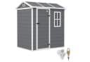 Outsunny Gerätehaus 2,1m² Grau mit Satteldach und Boden Bild 1