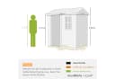 Outsunny Gerätehaus 2,1m² Grau mit Satteldach und Boden Bild 3