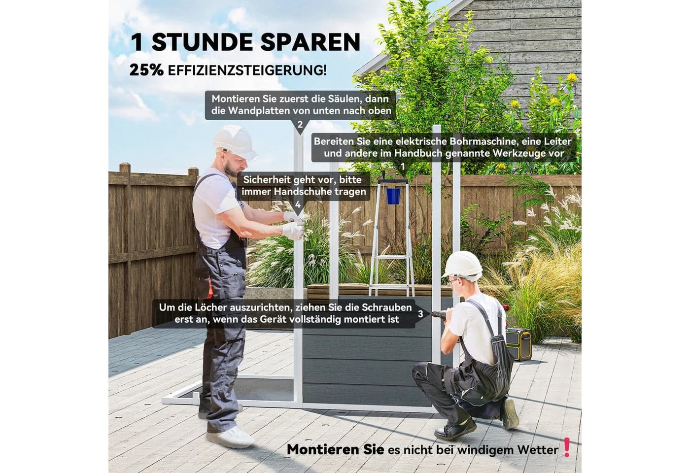Outsunny Gerätehaus 2,1m² Grau mit Satteldach und Boden - Bild 4
