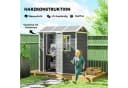 Outsunny Gerätehaus 2,1m² Grau mit Satteldach und Boden Bild 5