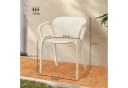 Outsunny Gartenstuhl 4er Set Weiß Kunststoff Stapelbar Bild 3