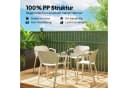 Outsunny Gartenstuhl 4er Set Weiß Kunststoff Stapelbar Bild 4