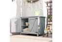 Outsunny Gartenschrank aus Holz Hellgrau mit Tür und Regal Bild 2