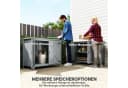 Outsunny Gartenschrank aus Holz Hellgrau mit Tür und Regal Bild 4