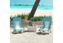 Outsunny Campingstuhl 2er Set Blau Klappbar mit Getränkehalter Bild 2