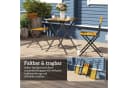 Outsunny Balkonset klappbar mit 2 Stühlen und Tisch, Akazienholz & Stahl, Teak Bild 4