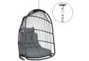 Outsunny Hängesessel Polyrattan Faltbar Grau Schwarz Bild 1