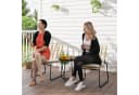 Outsunny Gartenlounge-Set 3-teilig Beige/Braun Stapelbar Bild 2