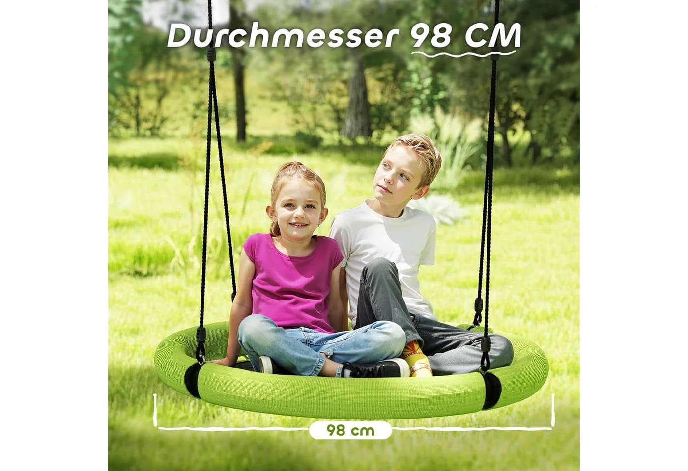 AIYAPLAY Nestschaukel Grün Schwarz 98 cm - Bild 5