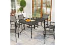 Outsunny Gartentisch Schwarz mit Schirmloch Lattendesign Bild 1