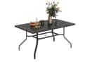 Outsunny Gartentisch Schwarz mit Schirmloch Lattendesign Bild 2