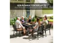 Outsunny Gartentisch Schwarz mit Schirmloch Lattendesign Bild 4